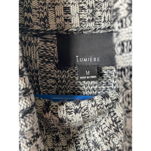 Lumiere Long Gray Chunky Asymmetrical Turtleneck Pullover Sweater- Size Medium - Picture 4 of 9